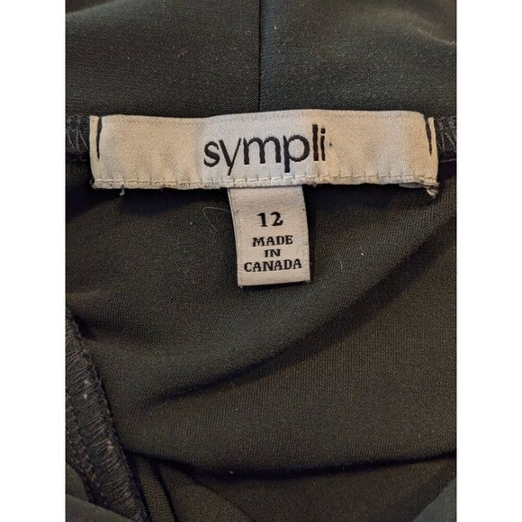 Sympli Mock Neck Jersey Sleeveless Top Womens 12 Dark Green Made In Canada - Picture 5 of 6